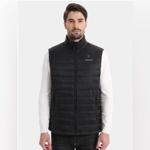 🌙 B157 VENUSTAS Men's heated Black Quilted Puffer Vest